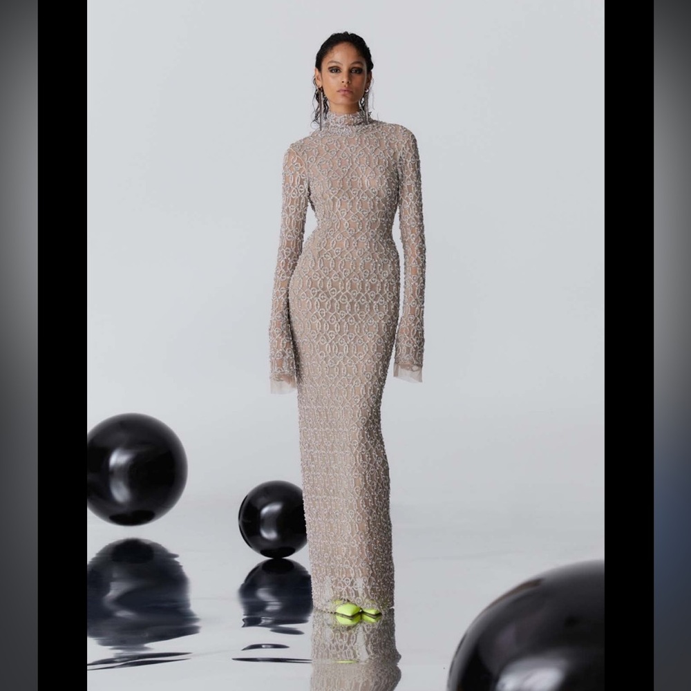 $5,995 NWT RACHEL GILBERT Lillium Embroidered Dress in AU 2